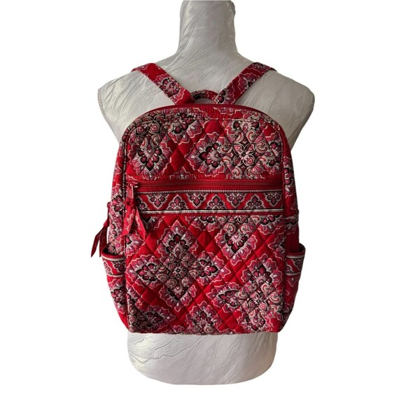 Vera Bradley Red Quilted Floral Paisley Backpack